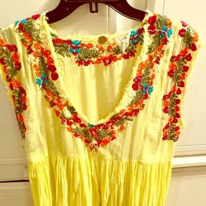 COPY - FREE PEOPLE Lemon Yellow mini dress